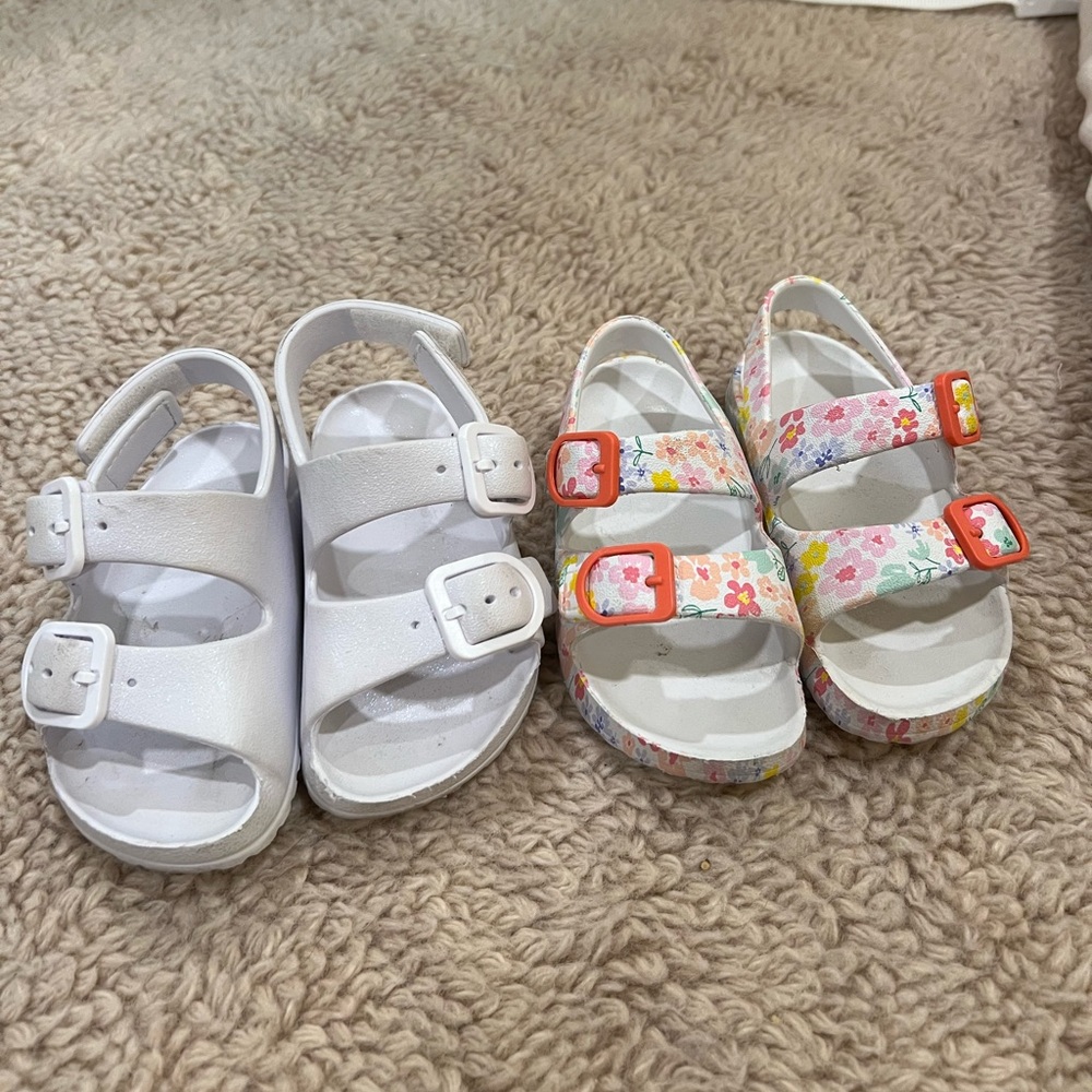 Floral and White Kids Sandals